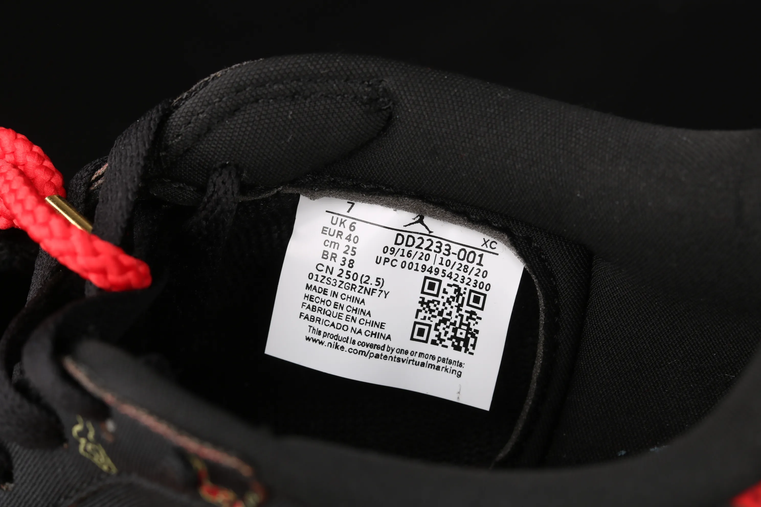 All categories Air Jordan Jordan series basketball shoes Air Jordan 1 Low Air Jordan 1 Low AJ1 Joe 1 Chinese red silk low-top cultural and leisure sports sneakers DD2233-001